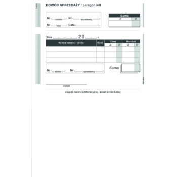 Dowód sprzedaży - Paragon A6 261-5